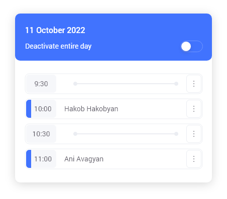 Mobile doctor app calendar